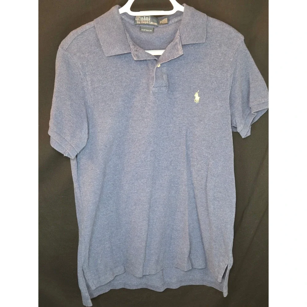 Polo Ralph Lauren Custom Fit Navy‎ Blue Polo Shirt Men's Size M